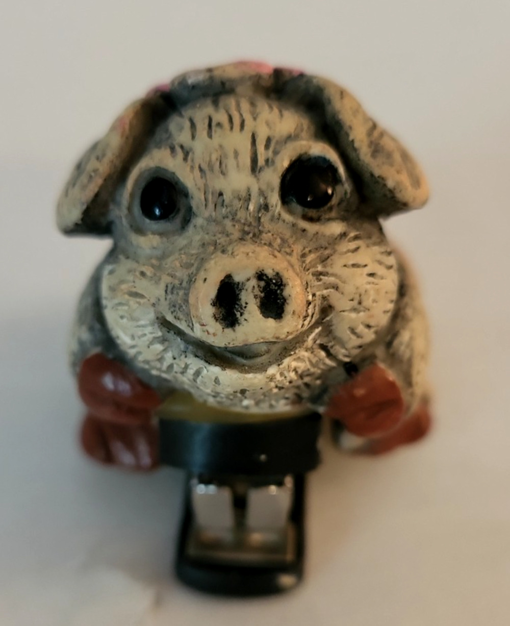 Vintage Miniature Stapler Pig Piglet Hog Mini Office Desk Animal Farm Figurine